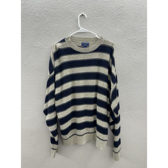 Susquehanna Trail Outfitters Mens Sweater Size Large Striped Knit Long Sleeve - Picture 1 of 11